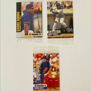 1992 & 1993 Jimmy Dean MLB Baseball Card Pack Lot - Barry Bonds, Kirby Puckett,…
